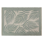 Lightweight Reversible Large Green Leaf Pattern Outdoor Rug