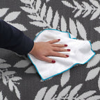 Lightweight Reversible Small Grey Leaf Pattern Outdoor Rug