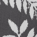 Lightweight Reversible Large Grey Leaf Pattern Outdoor Rug