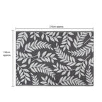 Lightweight Reversible Large Grey Leaf Pattern Outdoor Rug