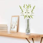 Etched Heart Detail Crystal Glass Vase | M&W