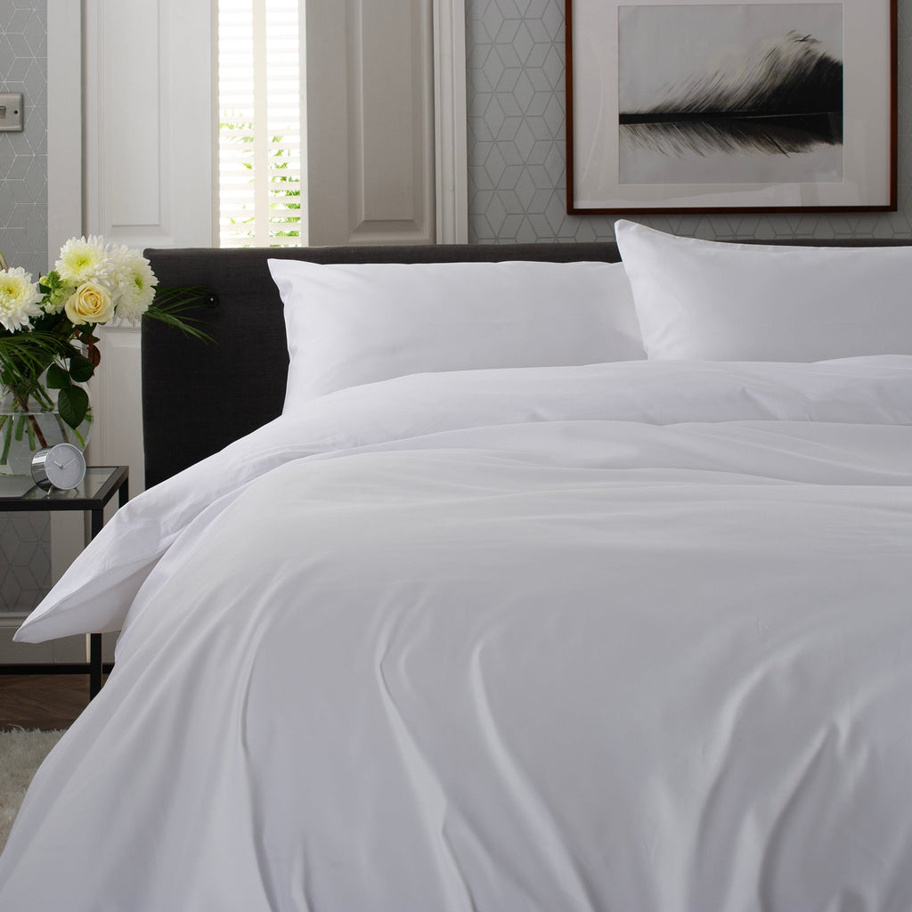 The Lyndon Company Peninsula White Cotton Sateen 1000TC Duvet Cover
