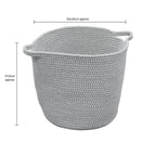 Edison Grey Round Cotton Rope Storage Basket With Handles