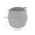 Edison Grey Round Belly Cotton Rope Storage Basket - Large