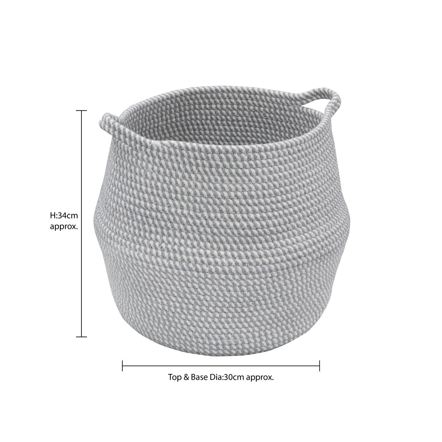Edison Grey Round Belly Cotton Rope Storage Basket - Large