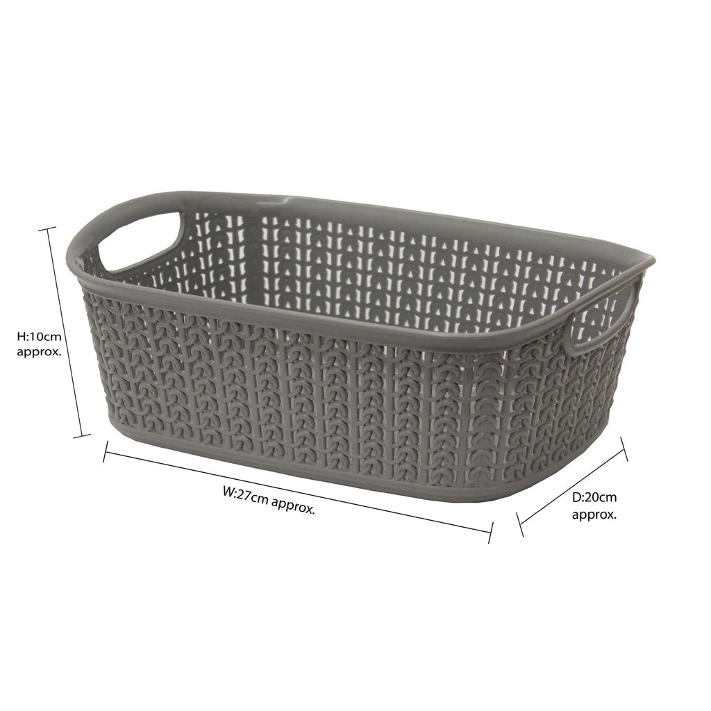Loop Grey 3L Rectangular Storage Basket