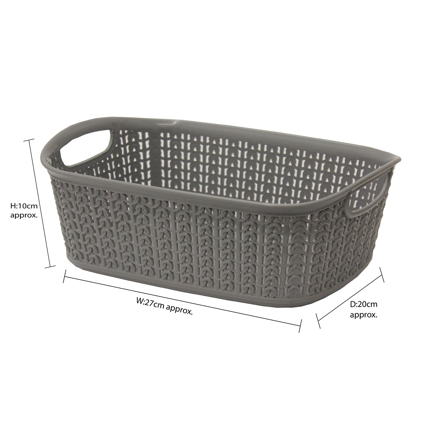 Loop Grey 3L Rectangular Storage Basket