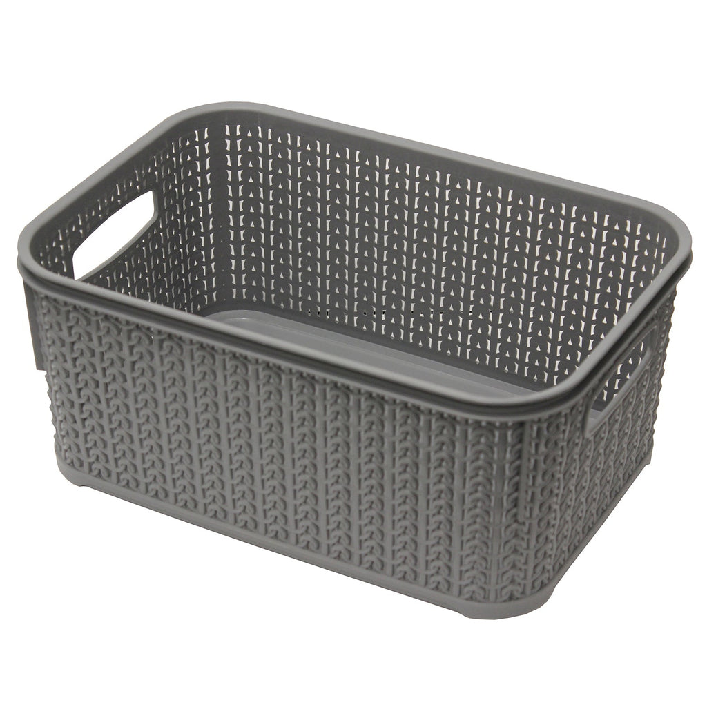 Loop Grey 6L Rectangular Storage Basket With Lid