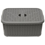 Loop Grey 6L Rectangular Storage Basket With Lid