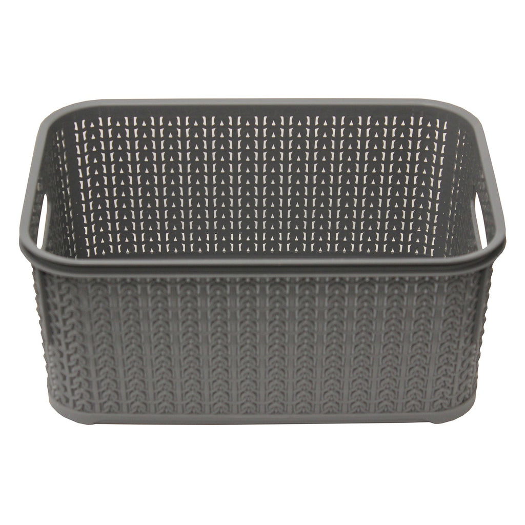 Loop Grey 6L Rectangular Storage Basket With Lid