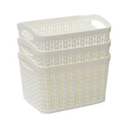 Loop Ivory Set of 3 1.5L Rectangular Storage Baskets