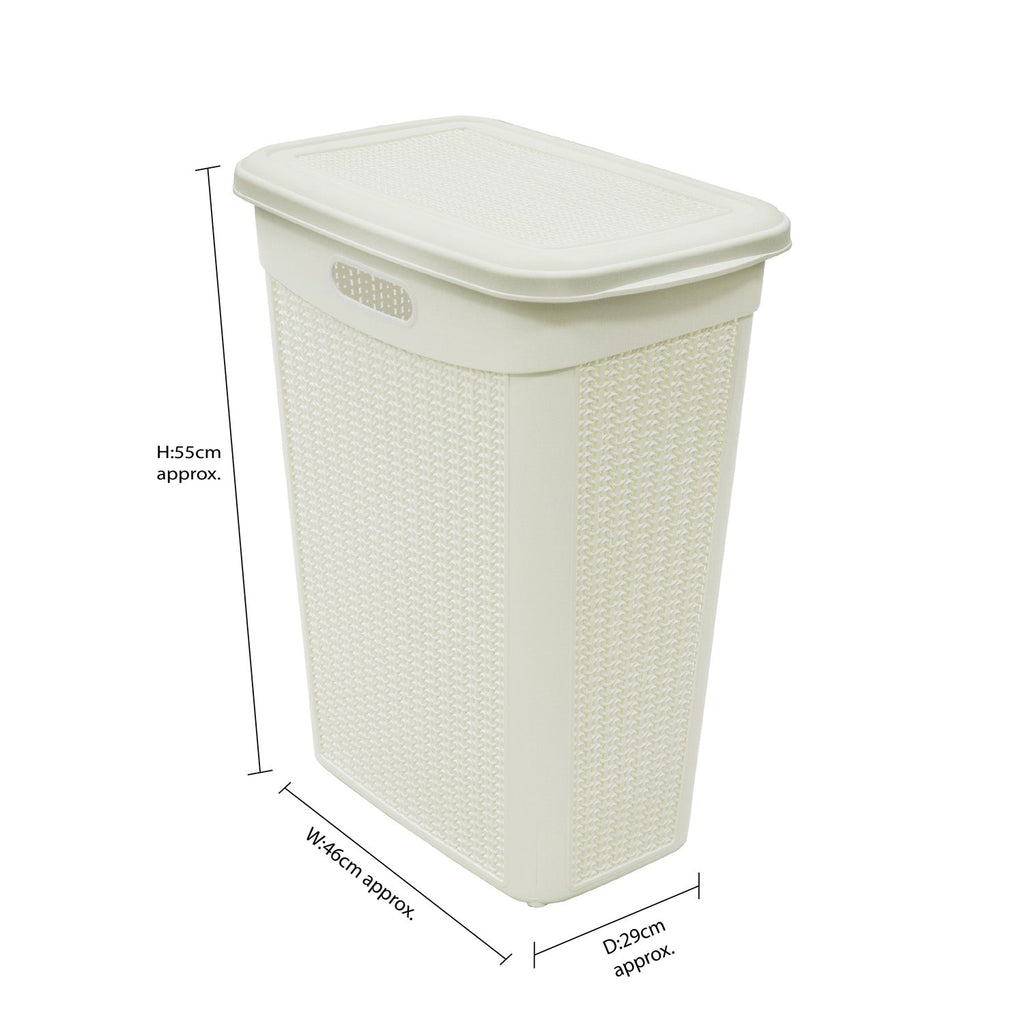 Loop  Ivory 43L Slim Laundry Basket