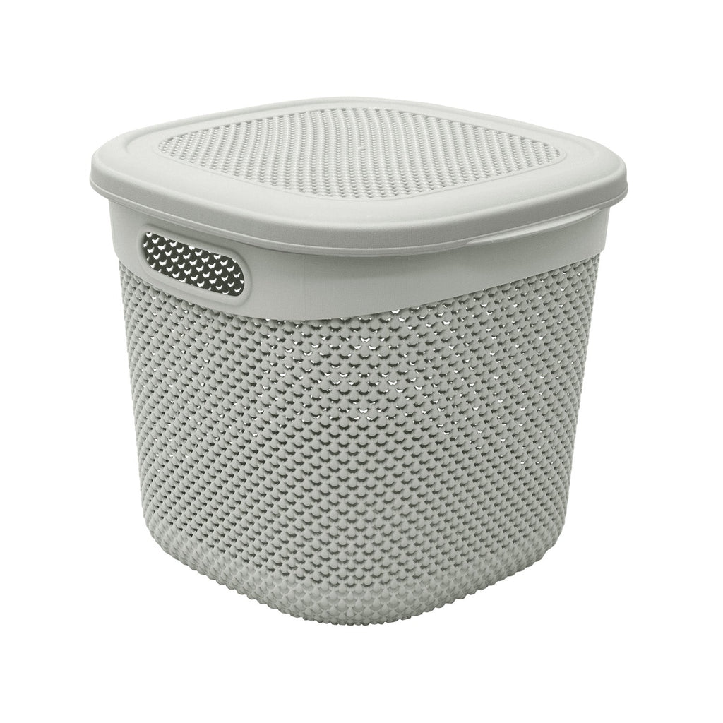 Droplette Ice Grey 15L Storage Basket with Lid