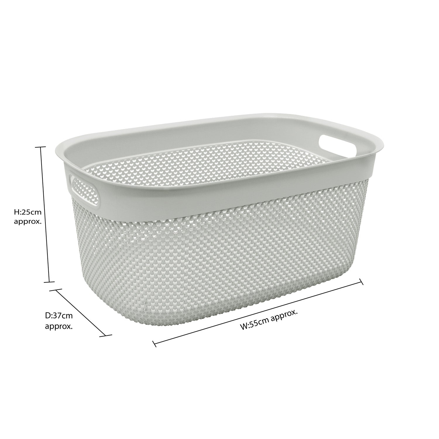 Droplette Ice Grey 33L Laundry Basket