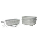 Droplette Ice Grey Set of Three 1.1L Storage Baskets