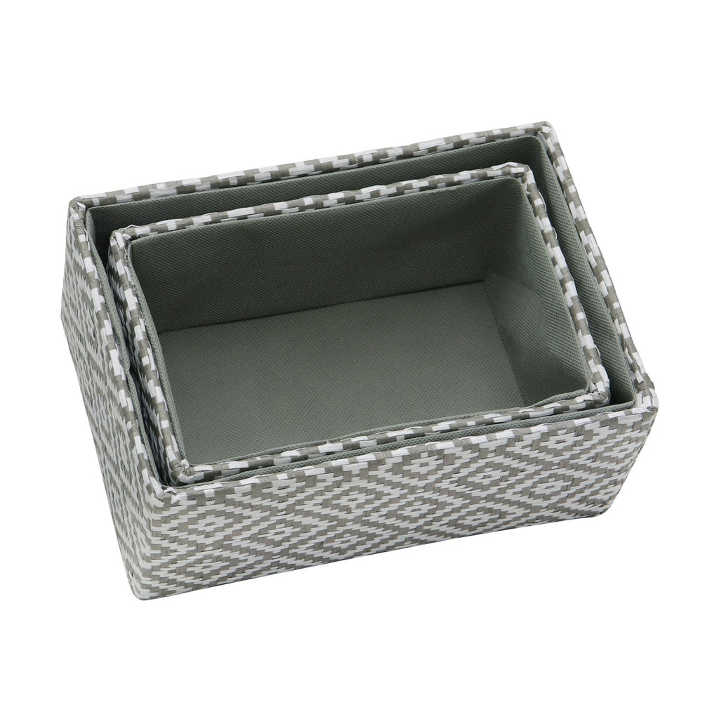Argyle Set of 2 Rectangular Paper Storage Baskets