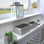 Argyle Set of 2 Rectangular Paper Storage Baskets