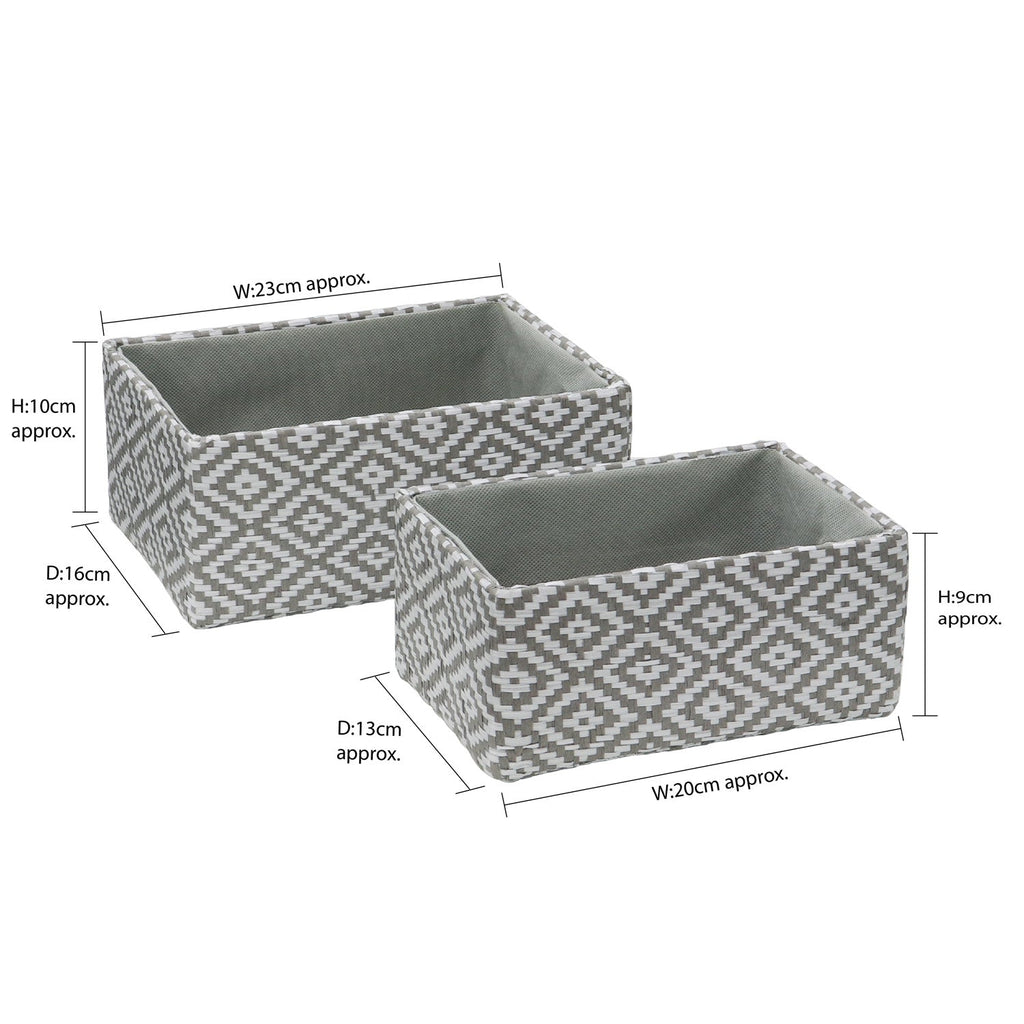 Argyle Set of 2 Rectangular Paper Storage Baskets