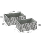 Argyle Set of 2 Rectangular Paper Storage Baskets