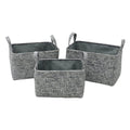 Urban Set of 3 Rectangular Paper Storage Baskets with Handles