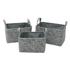 Urban Set of 3 Rectangular Paper Storage Baskets with Handles