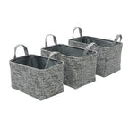Urban Set of 3 Rectangular Paper Storage Baskets with Handles