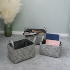 Urban Set of 3 Rectangular Paper Storage Baskets with Handles