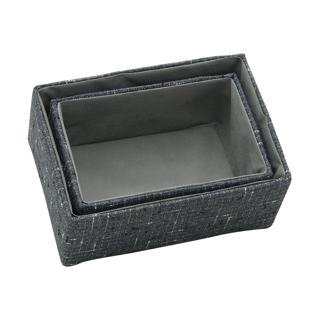 Shadow Set of 2 Rectangular Fabric Storage Baskets