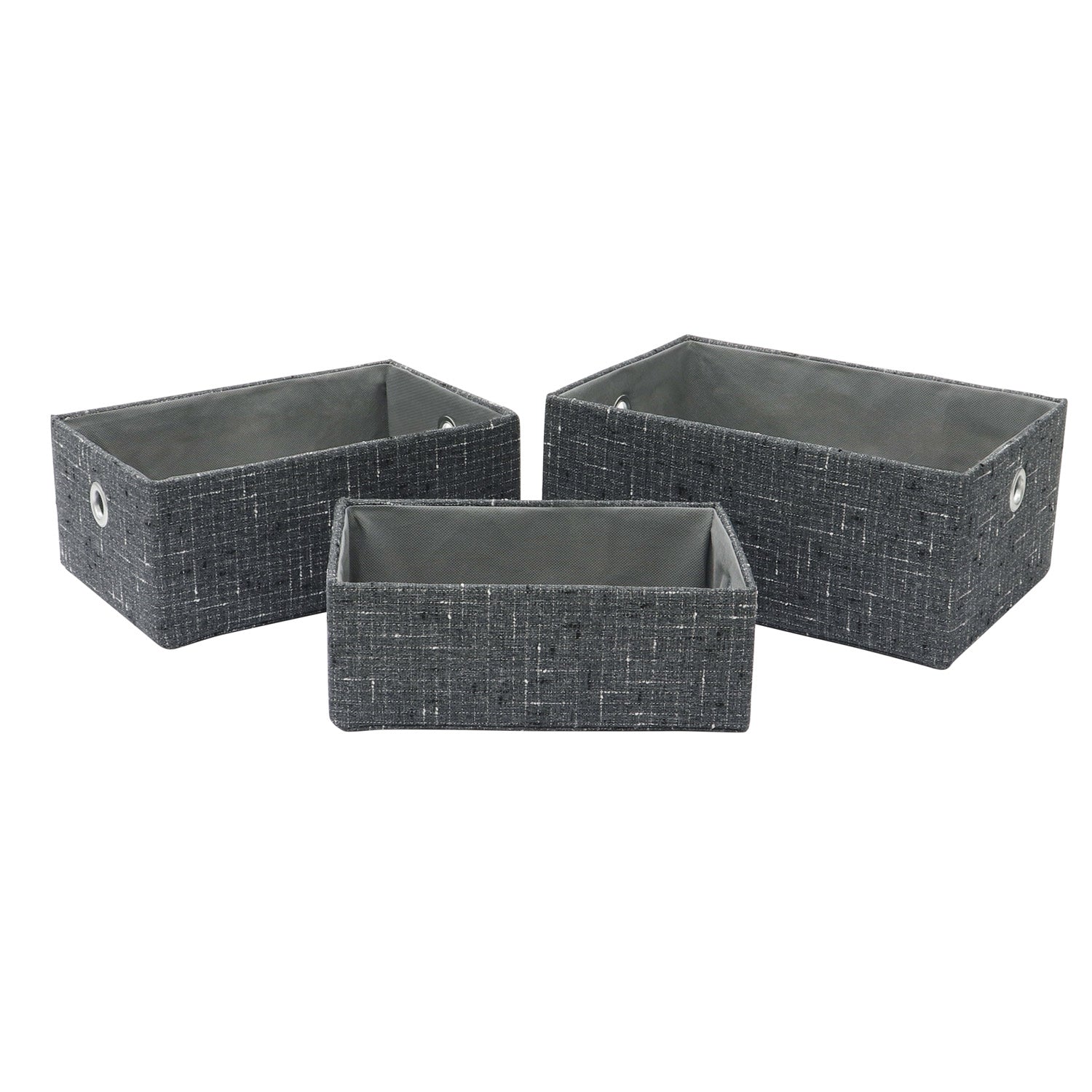 Shadow Set of 3 Rectangular Fabric Storage Baskets