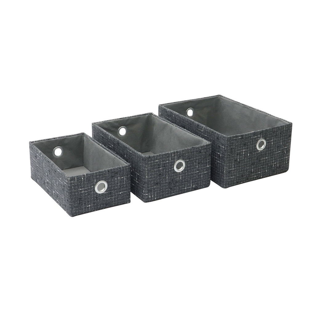 Shadow Set of 3 Rectangular Fabric Storage Baskets