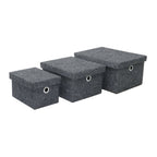 Shadow Set of 3 Rectangular Fabric Storage Boxes with Lids