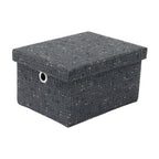 Shadow Set of 3 Rectangular Fabric Storage Boxes with Lids