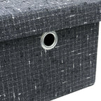 Shadow Set of 3 Rectangular Fabric Storage Boxes with Lids
