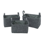 Shadow Set of 3 Rectangular Fabric Storage Baskets with Handles