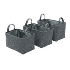 Shadow Set of 3 Rectangular Fabric Storage Baskets with Handles