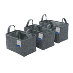 Shadow Set of 3 Rectangular Fabric Storage Baskets with Handles