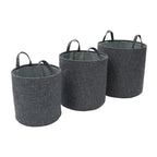 Shadow Set of 3 Round Fabric Storage Baskets