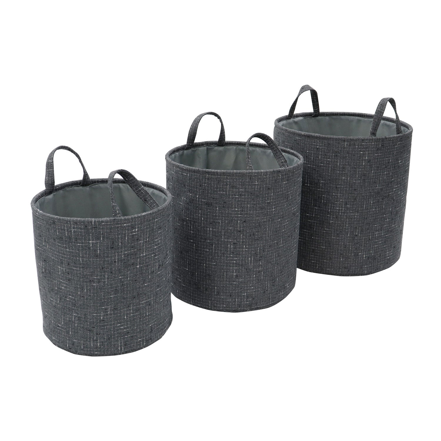 Shadow Set of 3 Round Fabric Storage Baskets