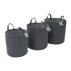 Shadow Set of 3 Round Fabric Storage Baskets