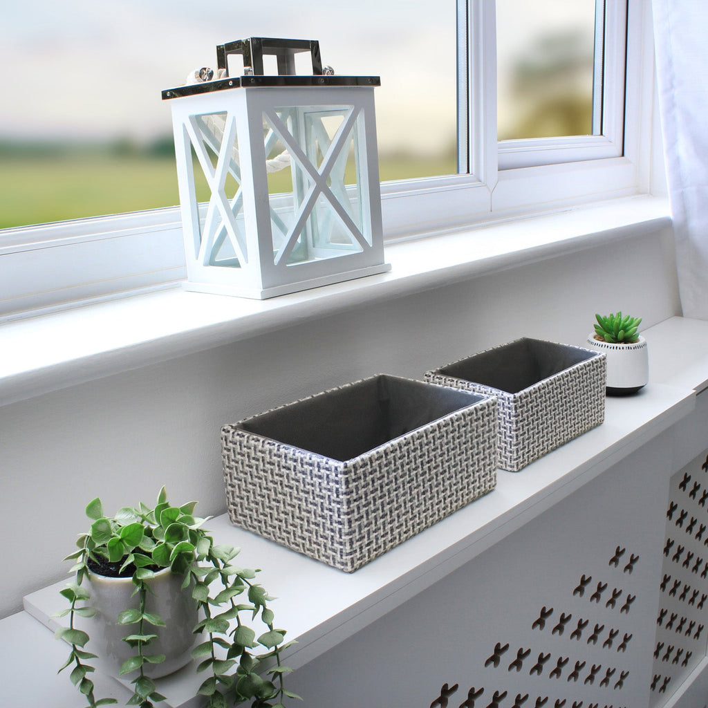 Silva Set of 2 Rectangular Fabric Storage Baskets