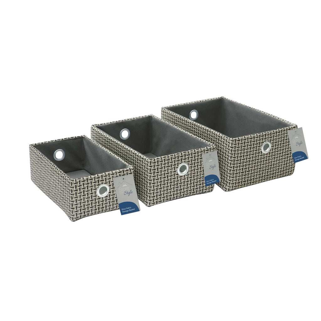 Silva Set of 3 Rectangular Fabric Storage Baskets