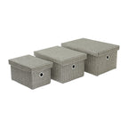 Silva Set of 3 Rectangular Fabric Storage Boxes with Lids