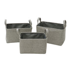 Silva Set of 3 Rectangular Fabric Storage Baskets with Handles