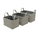 Silva Set of 3 Rectangular Fabric Storage Baskets with Handles