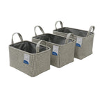 Silva Set of 3 Rectangular Fabric Storage Baskets with Handles