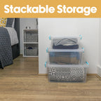 Plastic Clip Set of 3 Stackable Lidded Food Storage Box Set