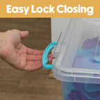 Plastic Clip Set of 3 Stackable Lidded Food Storage Box Set