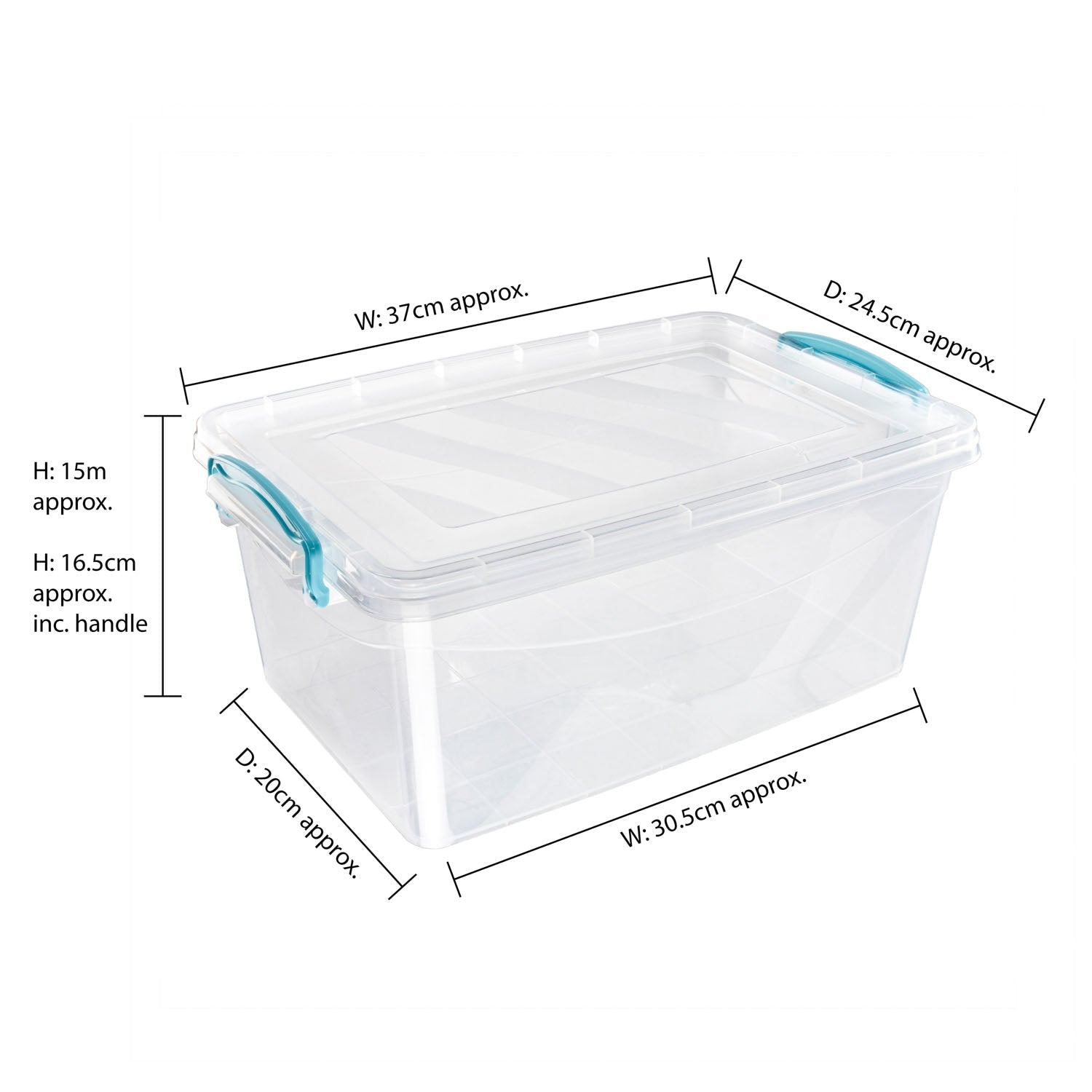 Plastic Clip Set of 3 Stackable Lidded Food Storage Box Set