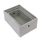 Serena Grey Set of 3 Rectangular Storage Baskets