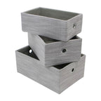 Serena Grey Set of 3 Rectangular Storage Baskets